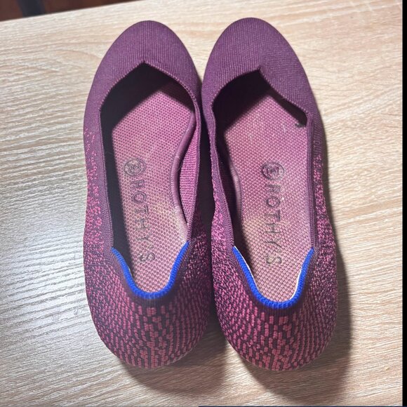 Rothy’s Burgundy Fig Python The Flat - Size 8.5 - Picture 5 of 7
